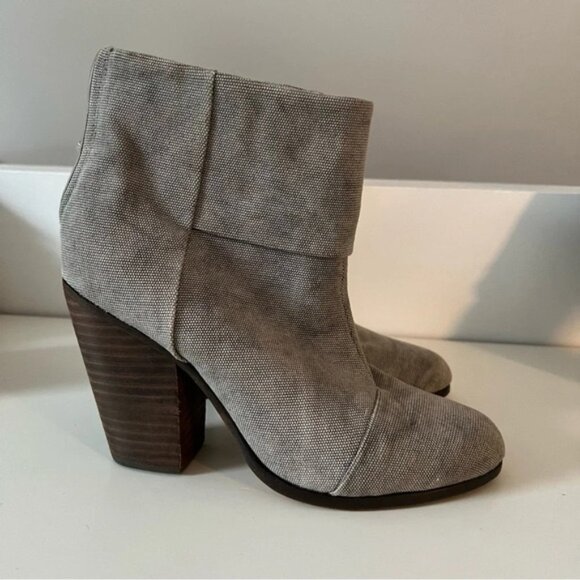 Rag  BoneNewbury Canvas Ankle Boot, Dark Gray size US 8.5 - Picture 1 of 13